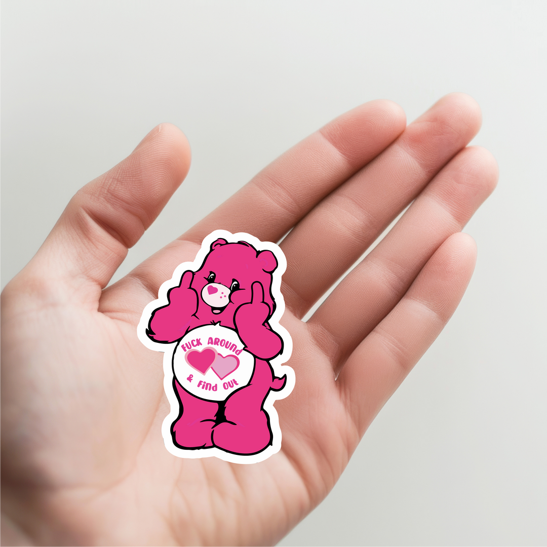 Care Bear Pink Fuck Around and Find Out Sticker