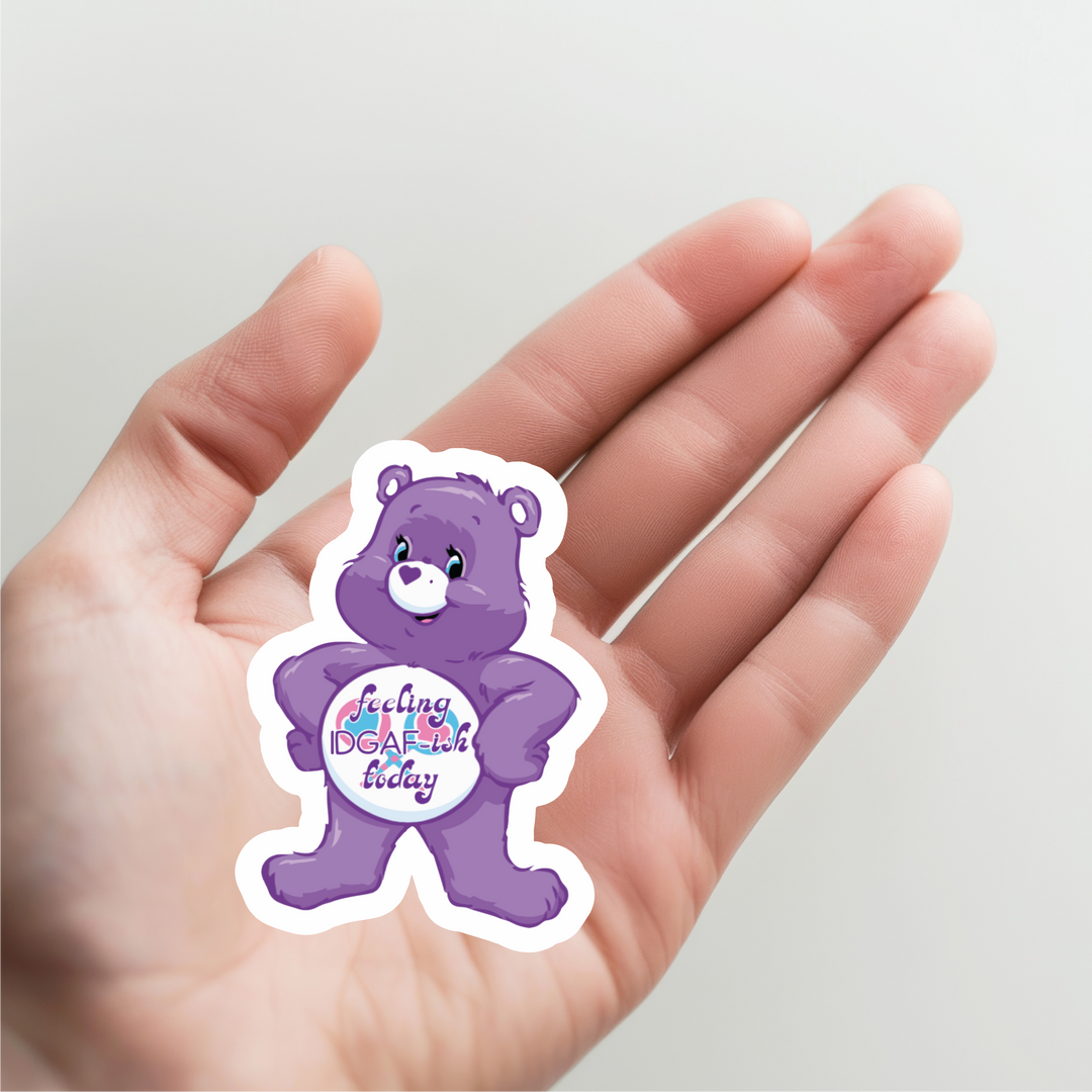 Care Bear Purple IDGAF Sticker