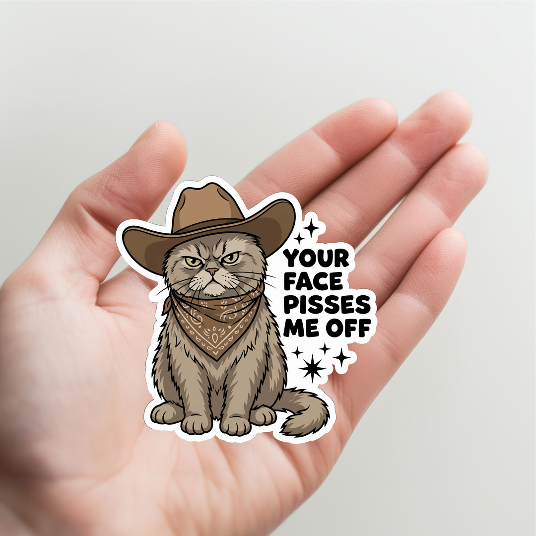 Cat Your Face Pisses Me Off Sticker
