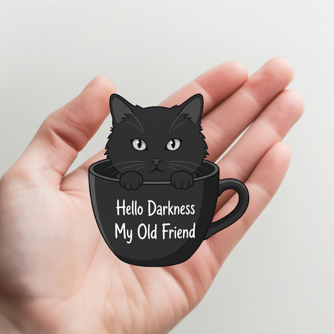 Cat Hello Darkness Sticker