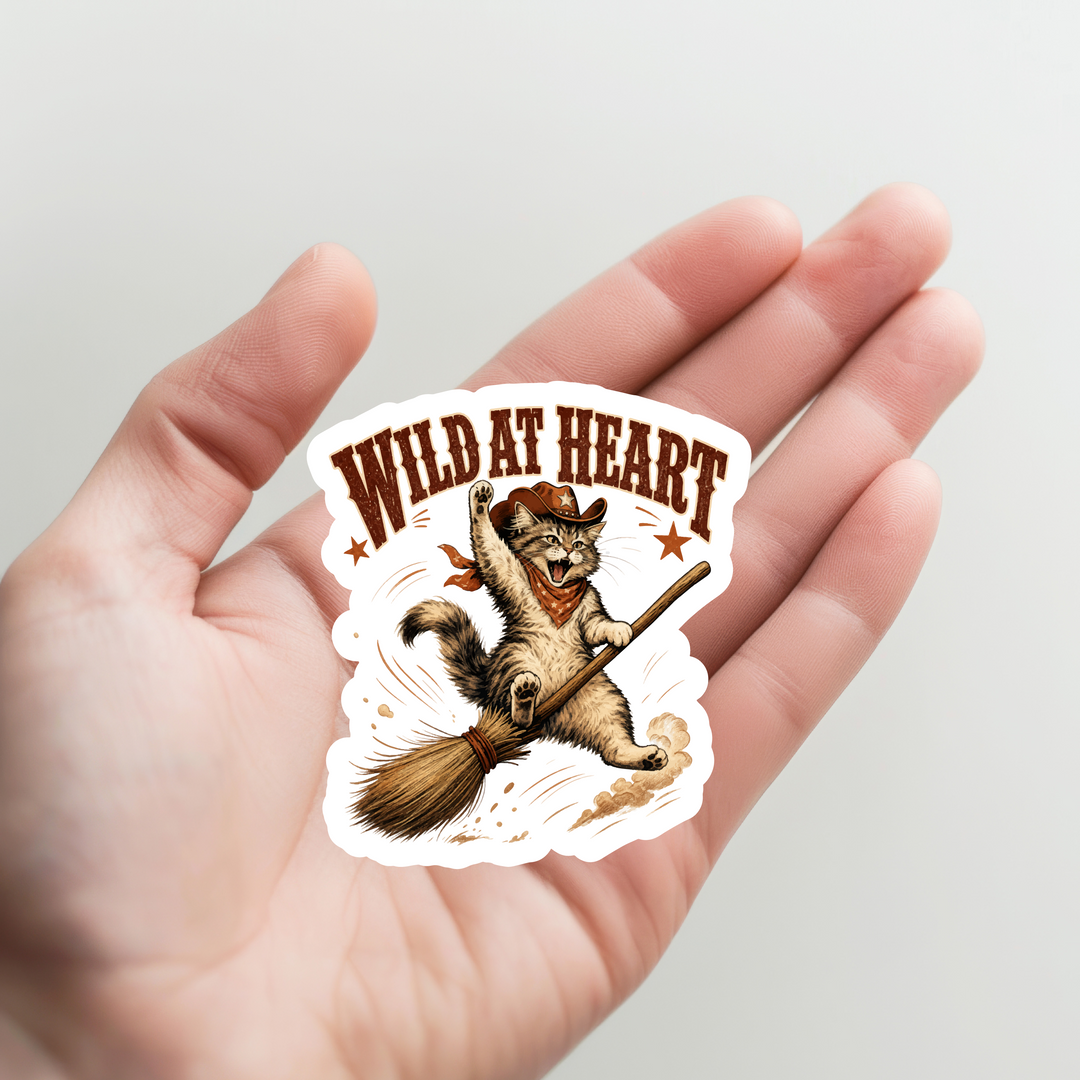 Cat Wild at Heart Sticker