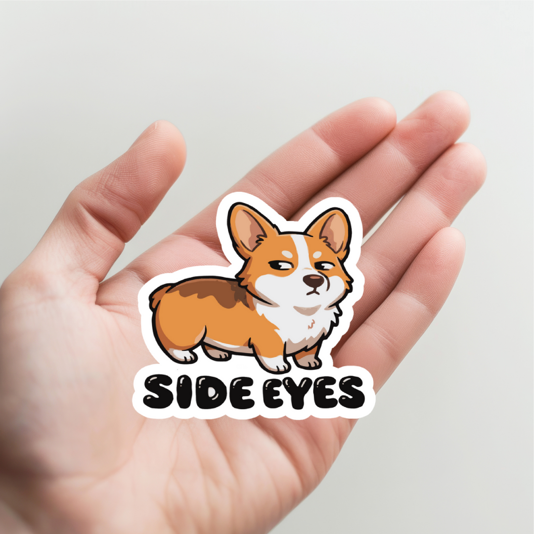 Corgi Side Eyes Sticker
