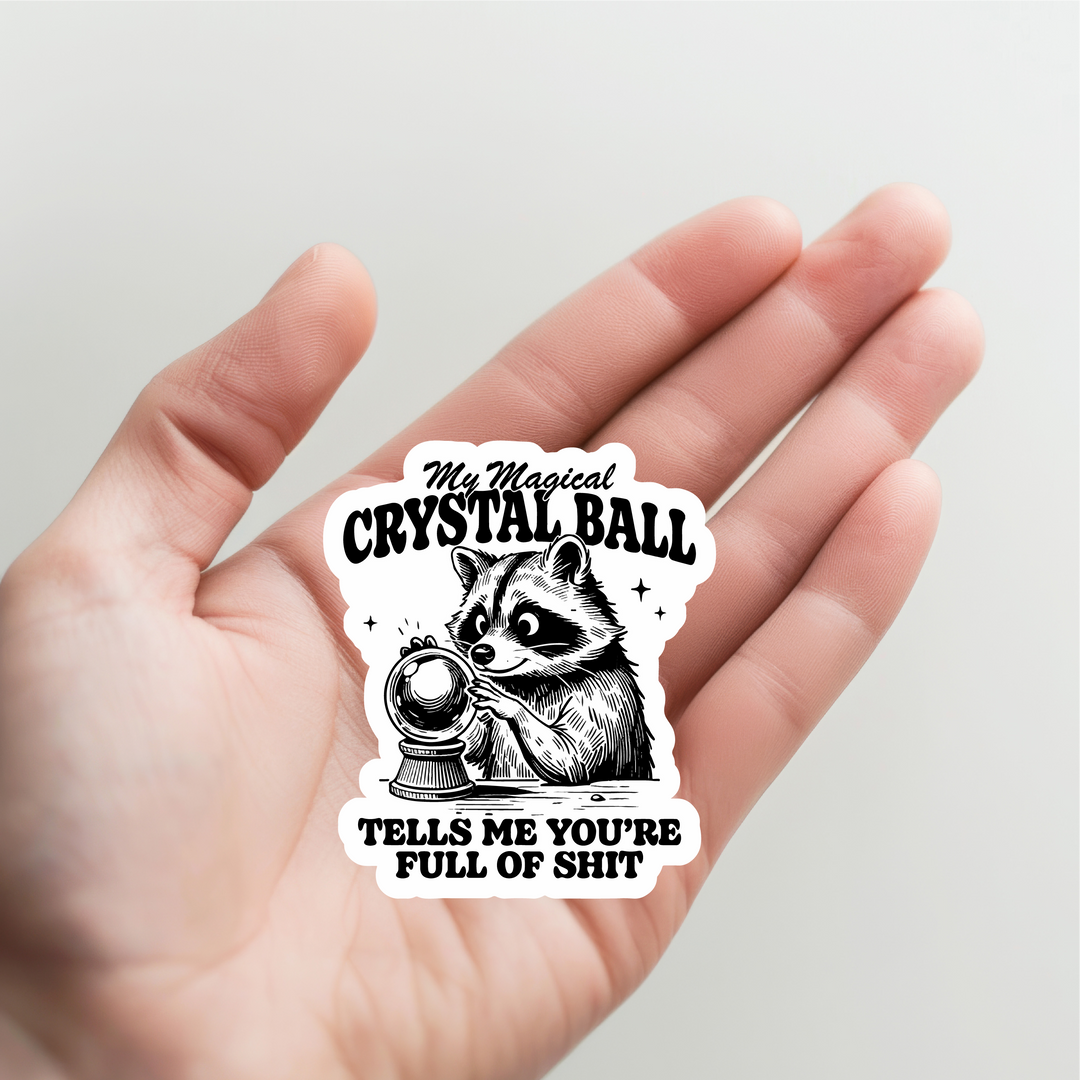 Raccoon Crystal Ball Sticker