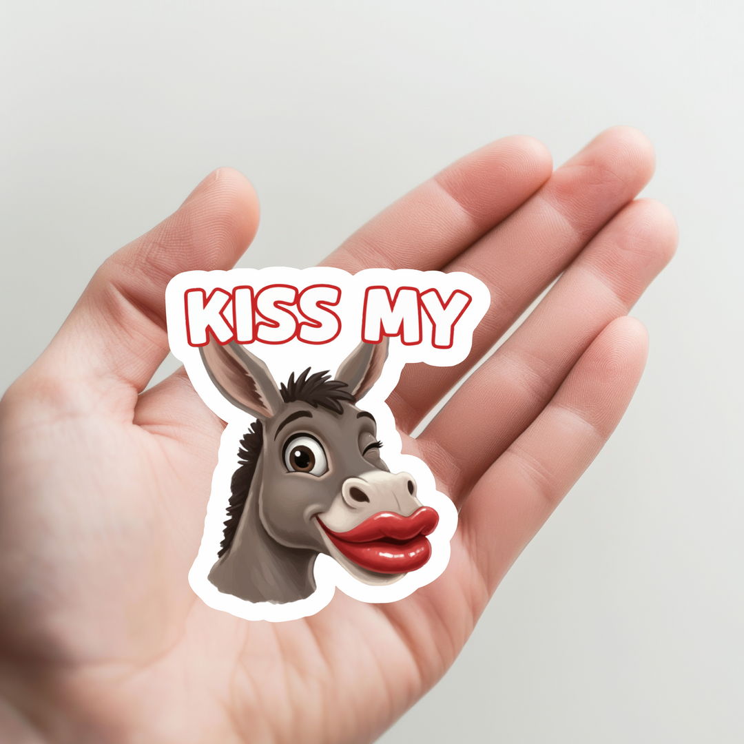 Donkey Kiss My Sticker