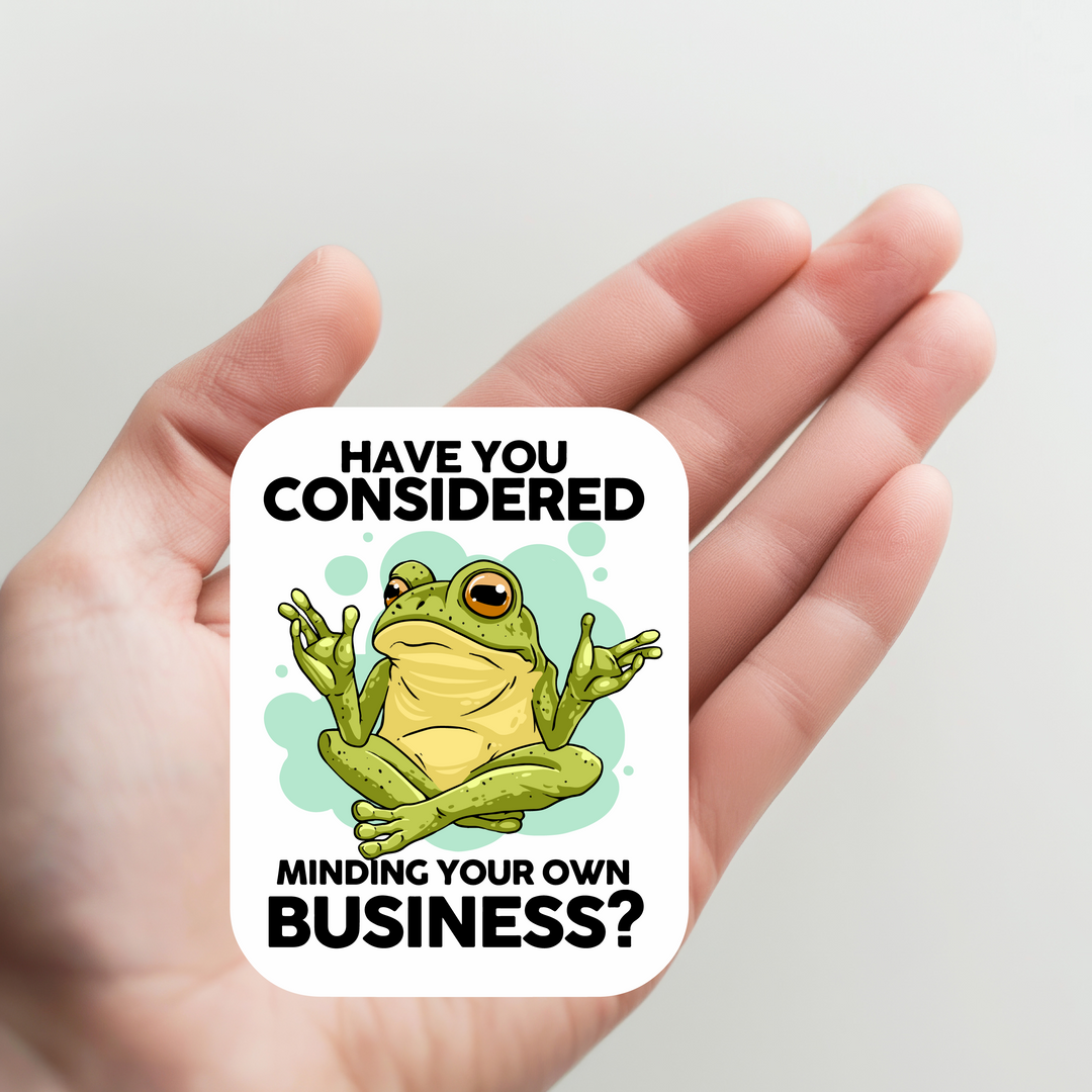 Frog Mind Your Own Business Sticker