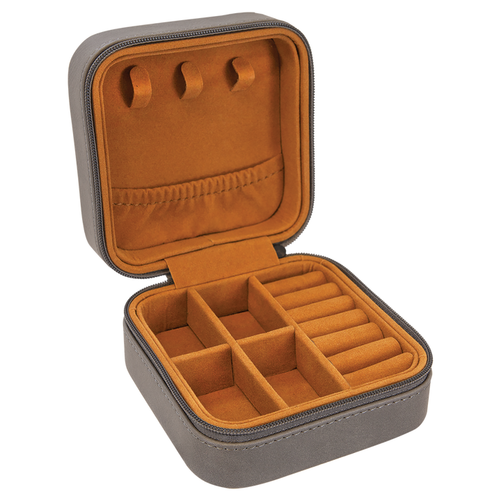 Custom Leatherette Travel Jewelry Box with Zipper