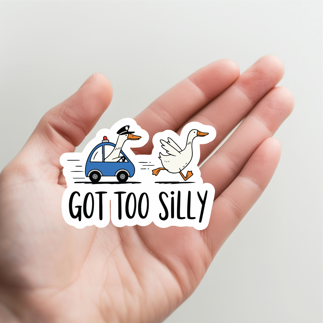 Goose Got too Silly Cop Car Chase Sticker