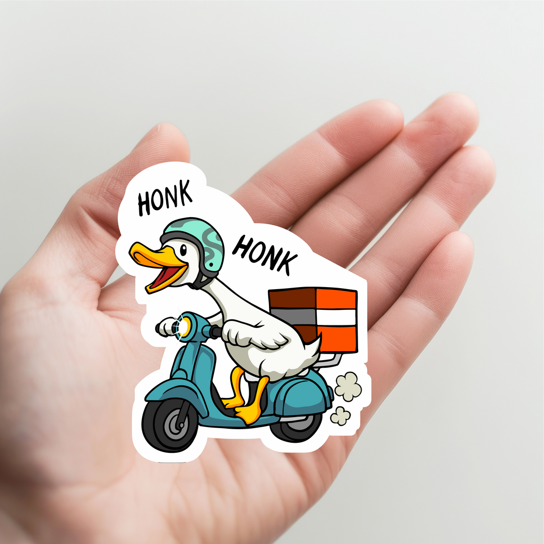 Honk Honk Goose on Scooter Sticker
