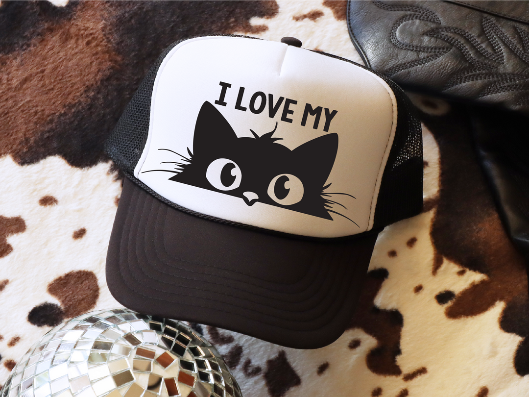 I Love My Pussy Cat Trucker Hat
