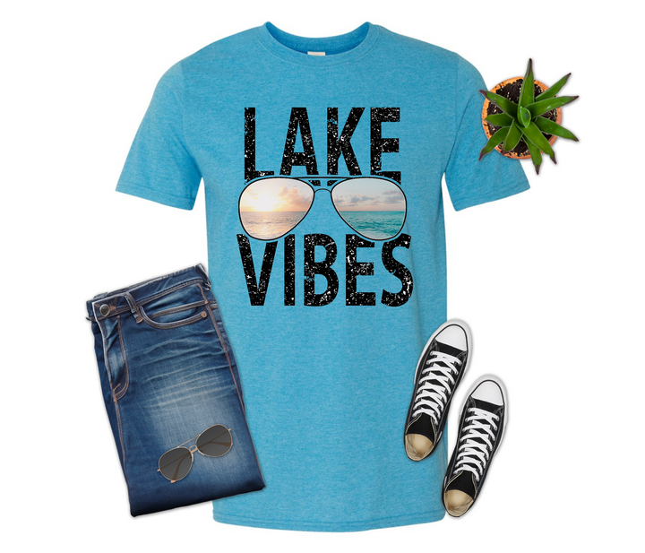 Lake Vibes Sunglasses Water Sunset Shirt