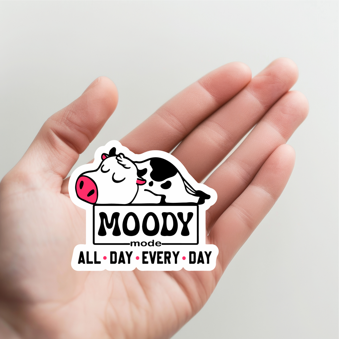 Moody Cow Sticker