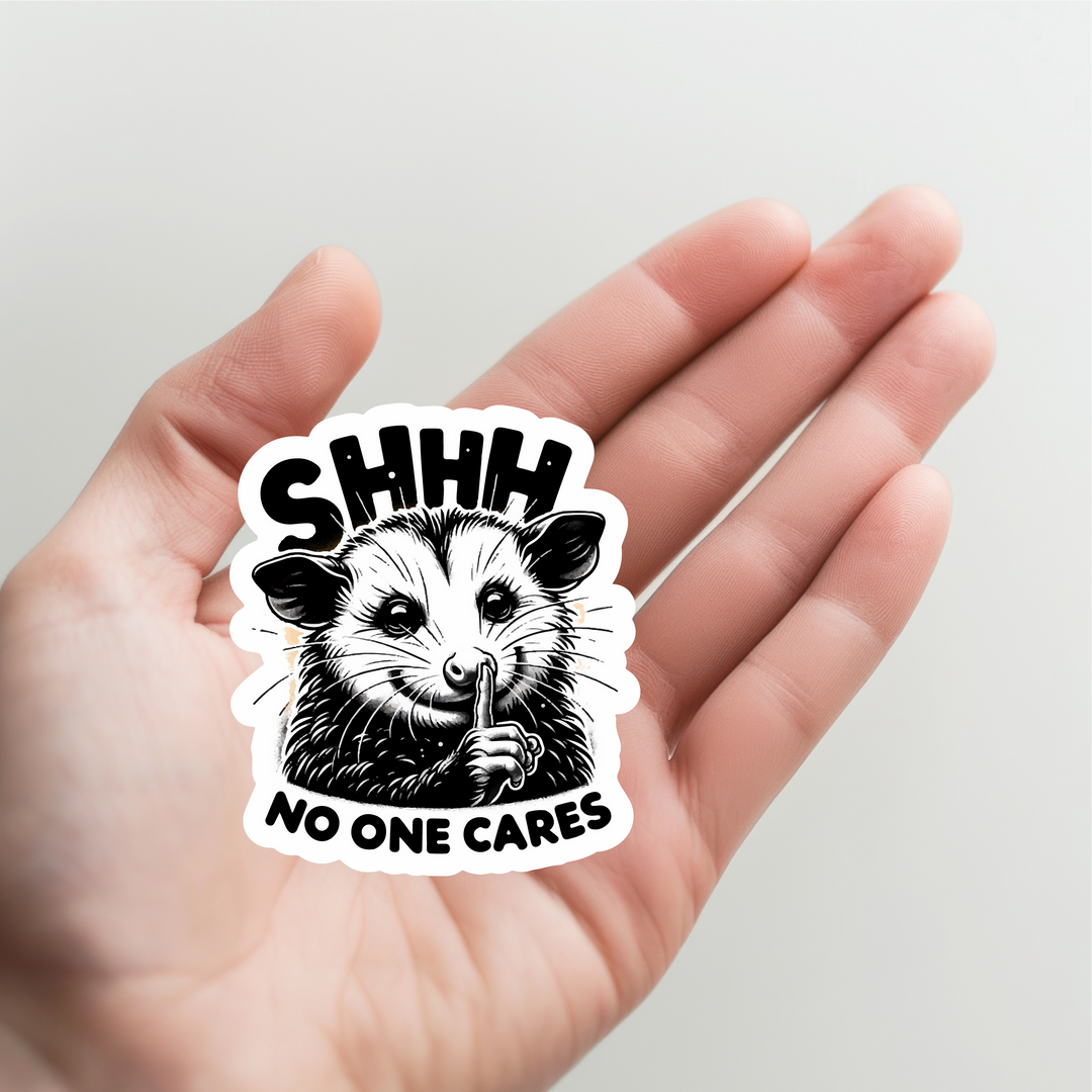 No One Cares Possum Sticker