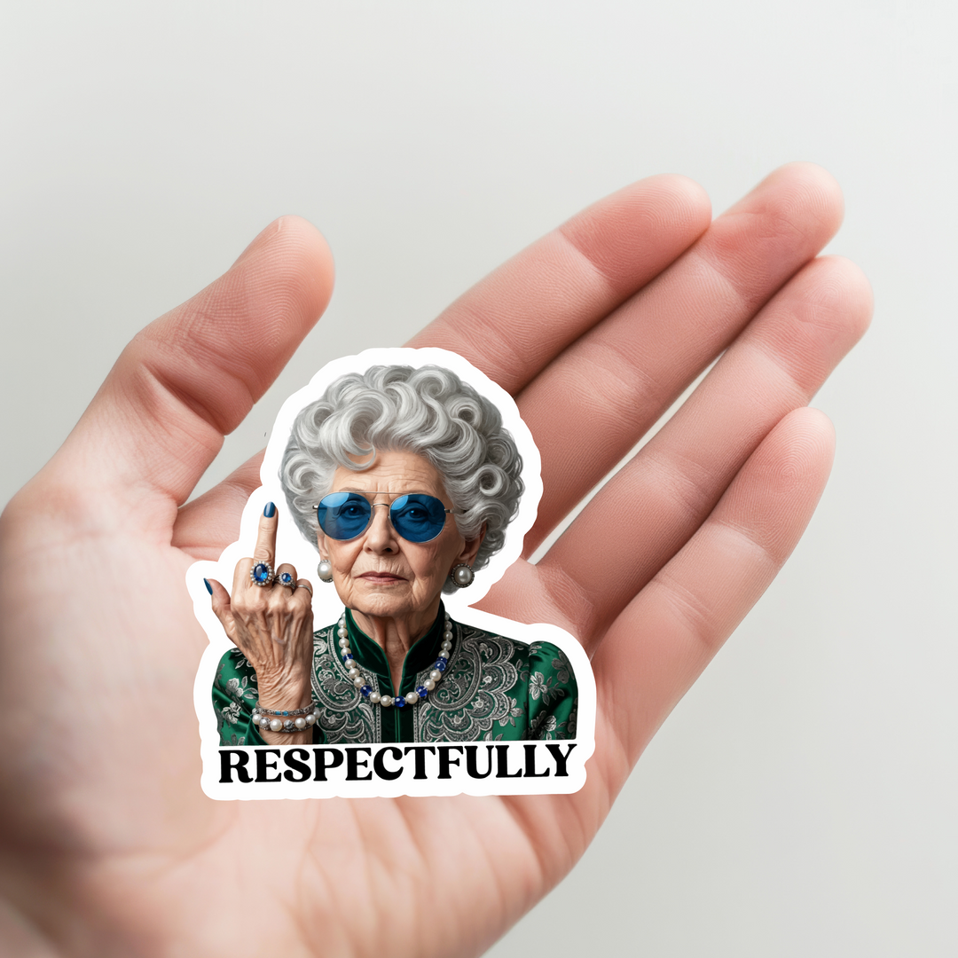 Old Woman Respectfully Sticker
