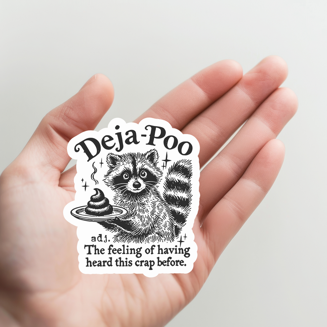 Raccoon Deja-Poo Sticker