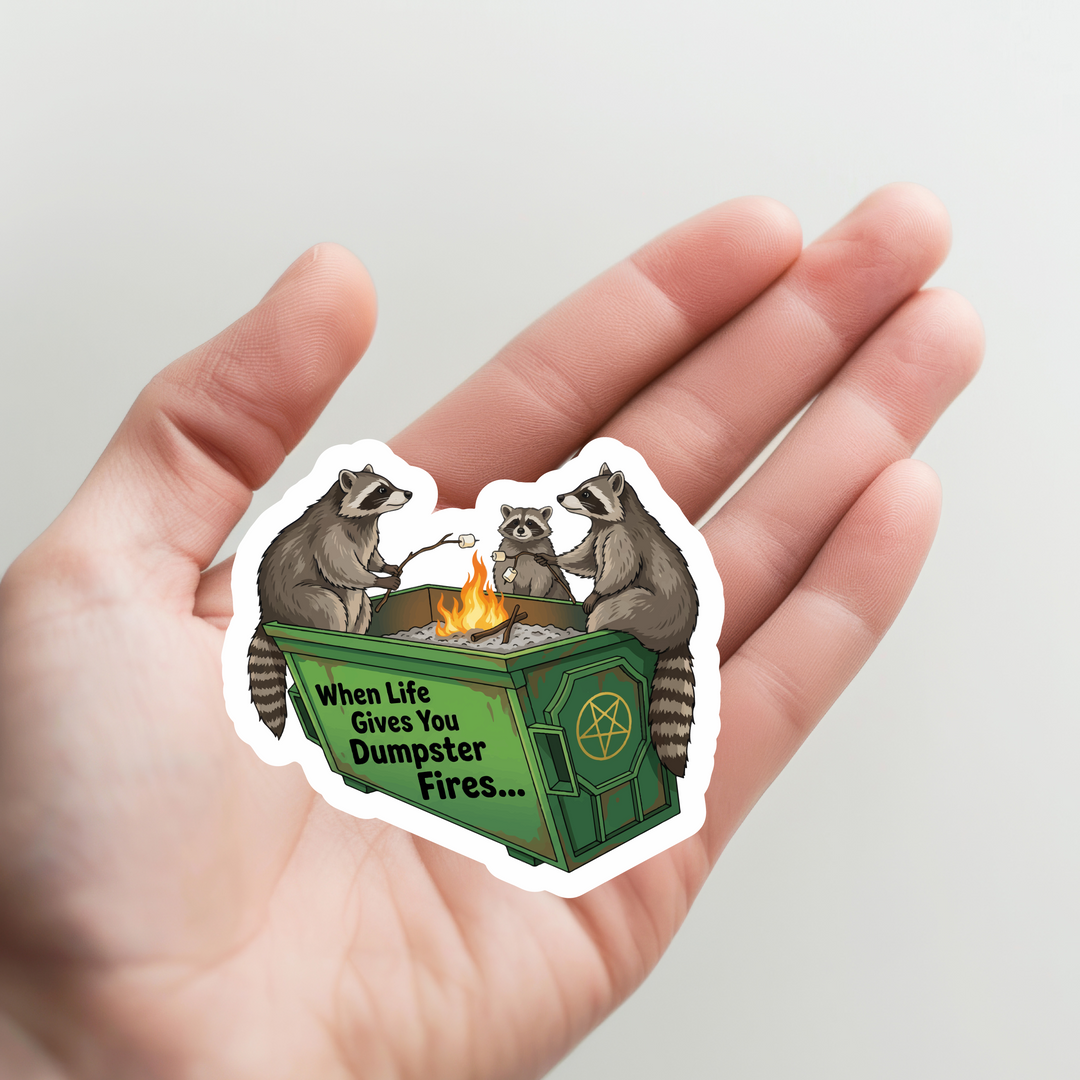 Raccoon Dumpster Fire Sticker
