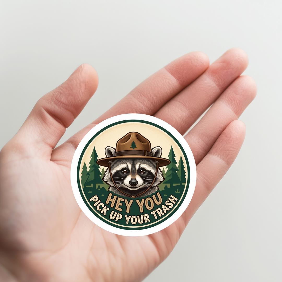 Raccoon Forest Ranger Sticker