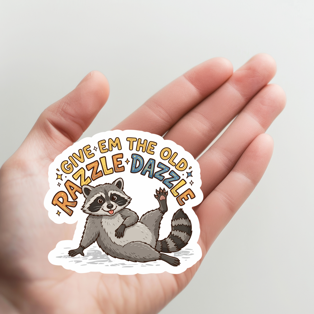 Raccoon Razzle Dazzle Sticker