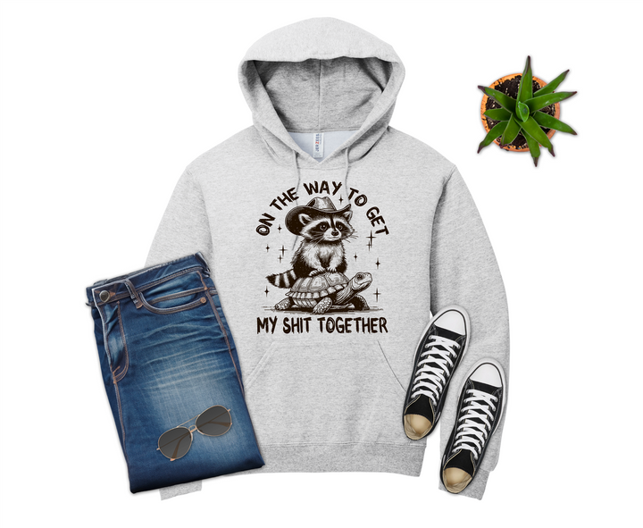 On My Way to Get My Shit Together Raccoon Turtle Shirt