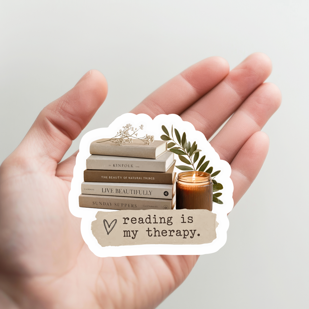 Reading is My Therapy Sticker