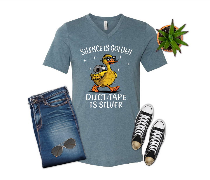 Silence is Golden Duct Tape is Silver Yellow Duck Shirt
