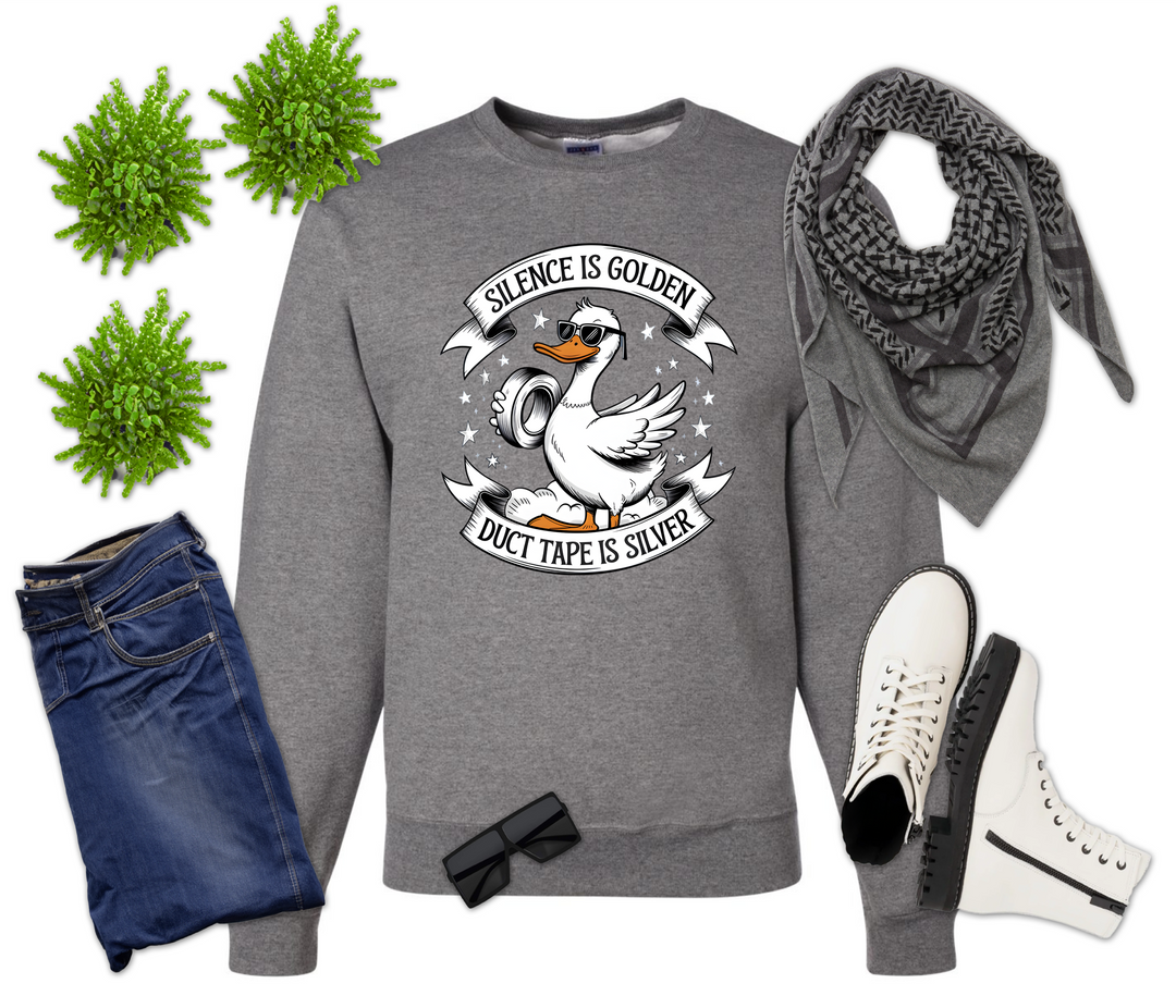 Silence is Golden Duct Tape is Silver White Duck Shirt