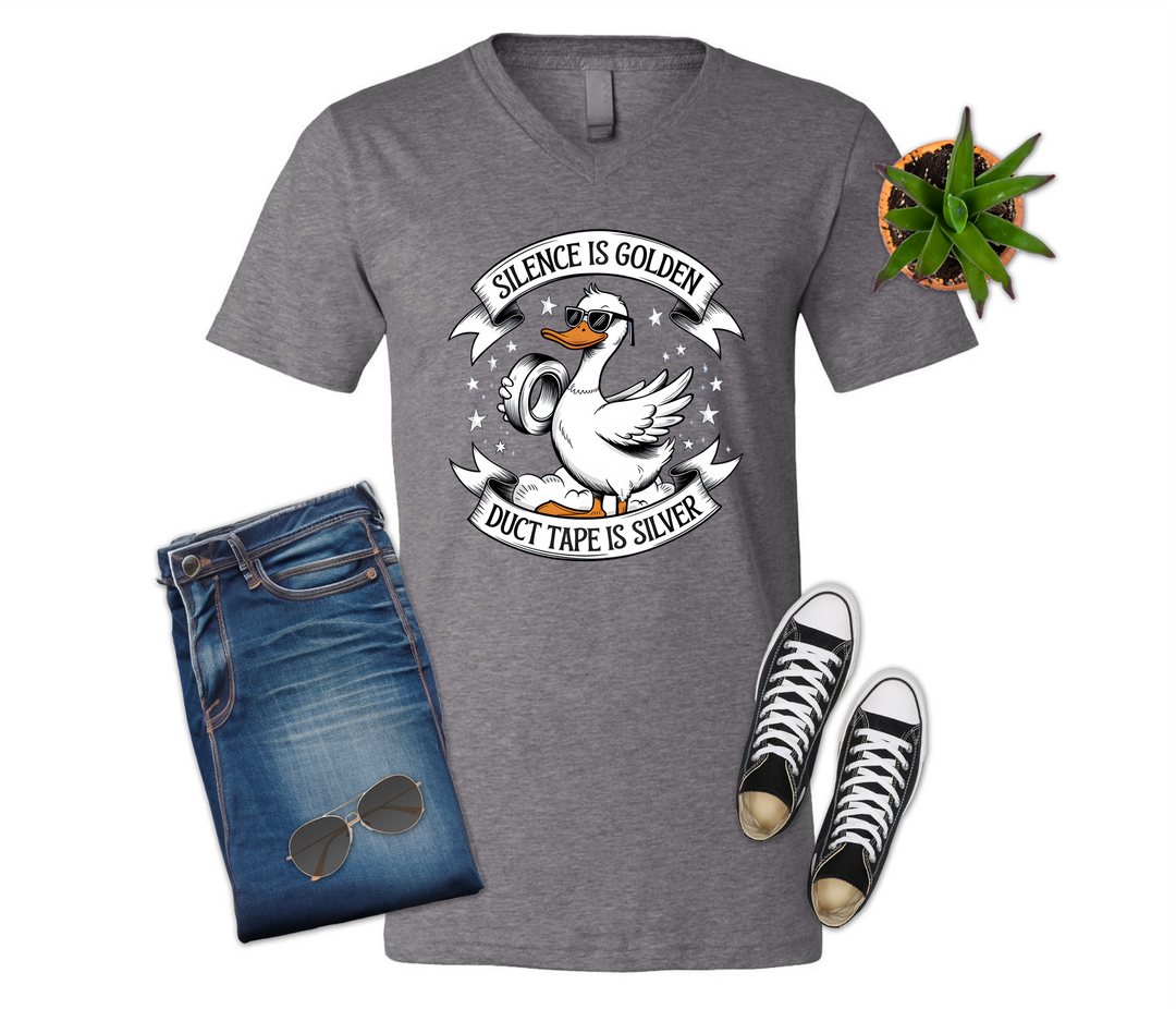 Silence is Golden Duct Tape is Silver White Duck Shirt