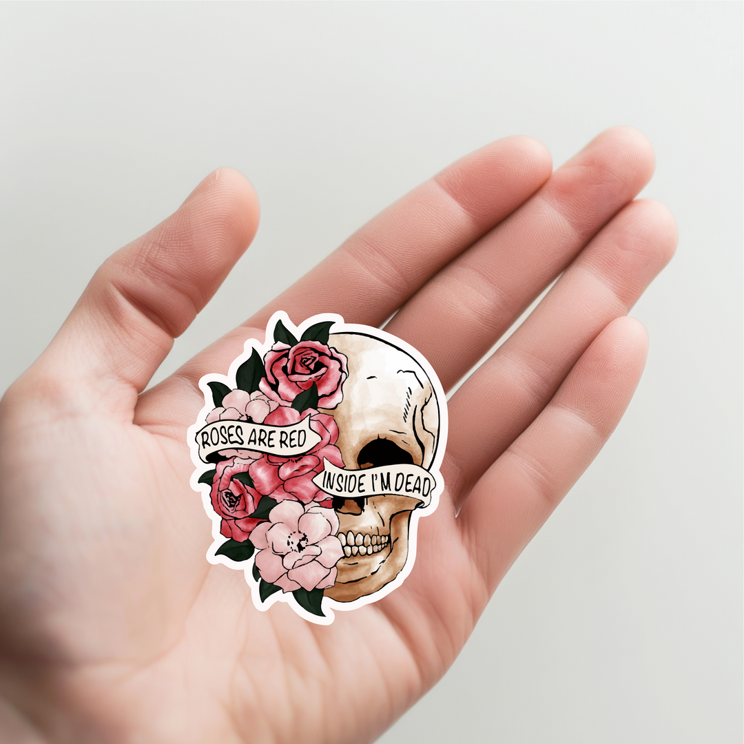 Skull and Roses Sticker