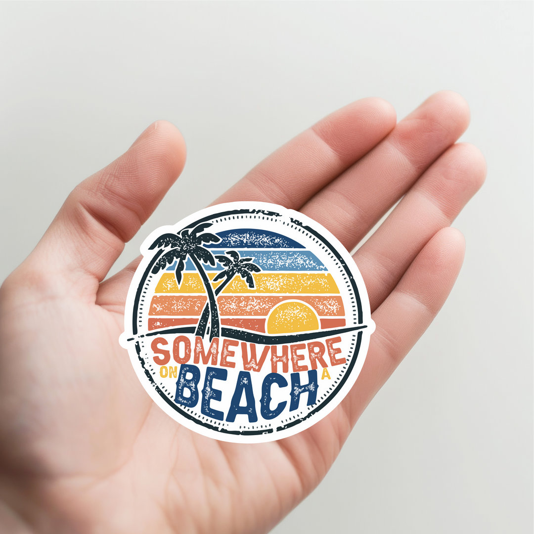 Somewhere on the Beach Sticker