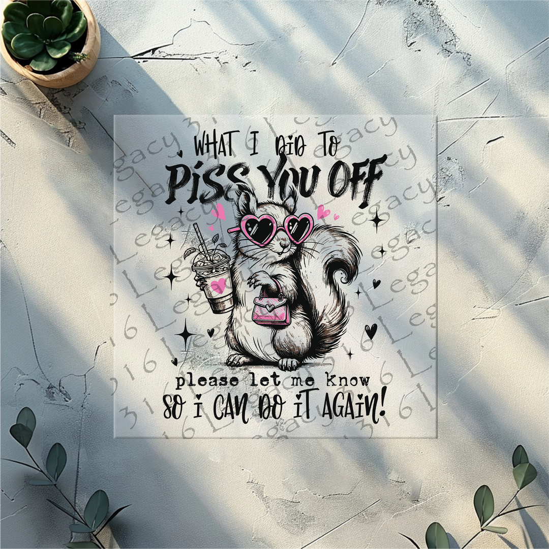 Squirrel Piss You Off Black- DTF Ready to Press