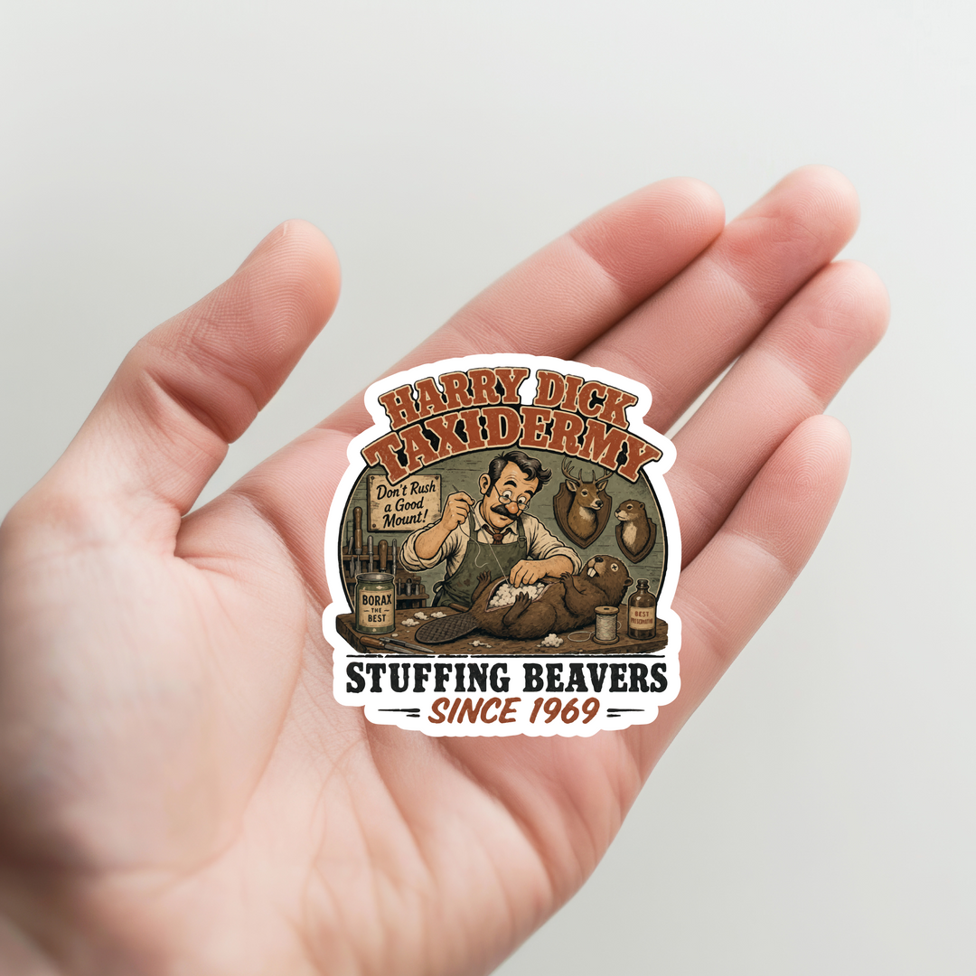 Stuffing Beavers Sticker