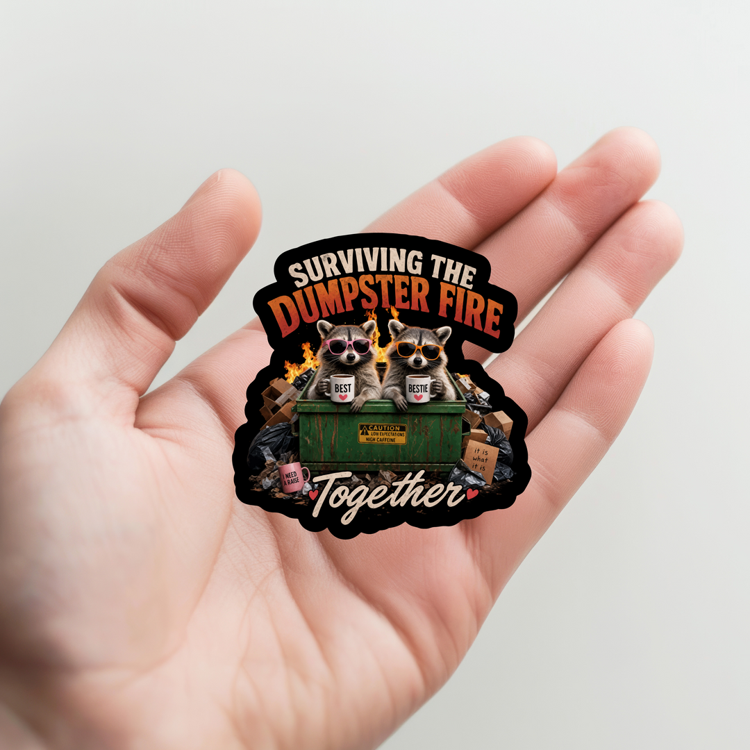 Surviving Dumpster Fire Together Sticker