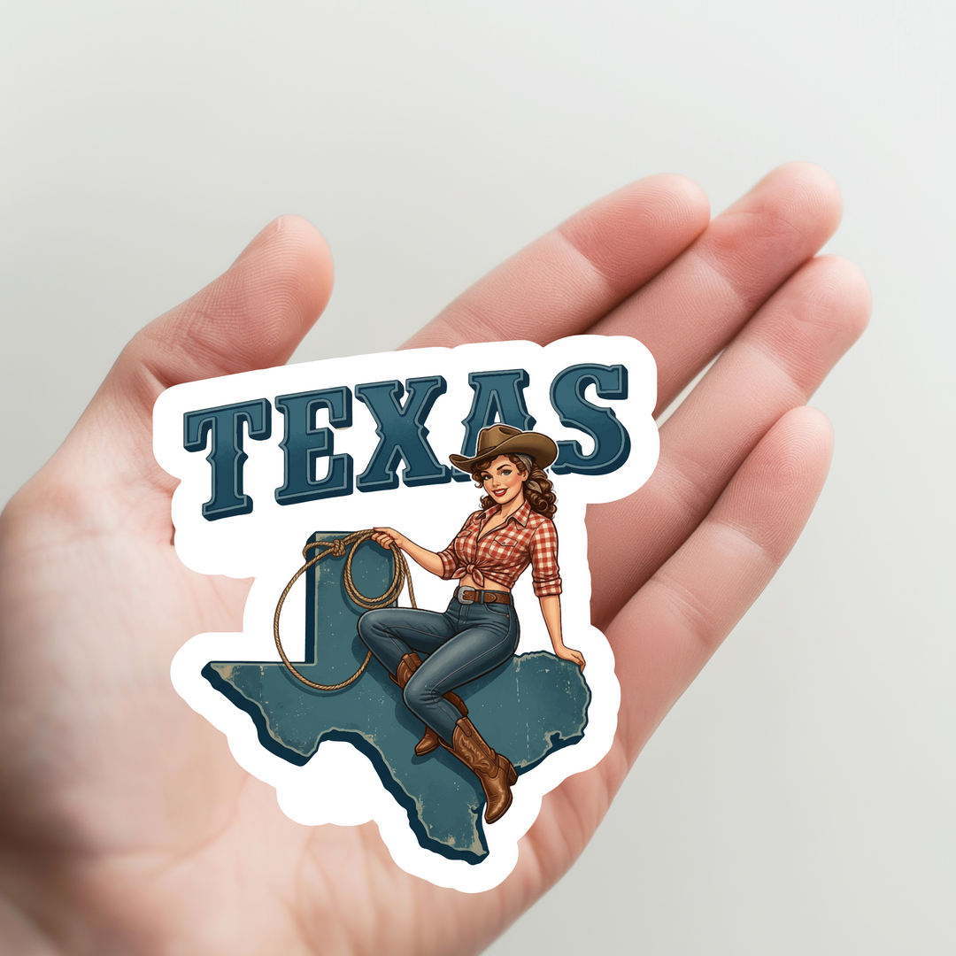Texas Blue Cowgirl Sticker
