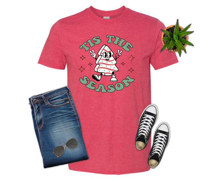 Tis the Season Retro Christmas Tree Snack Shirt