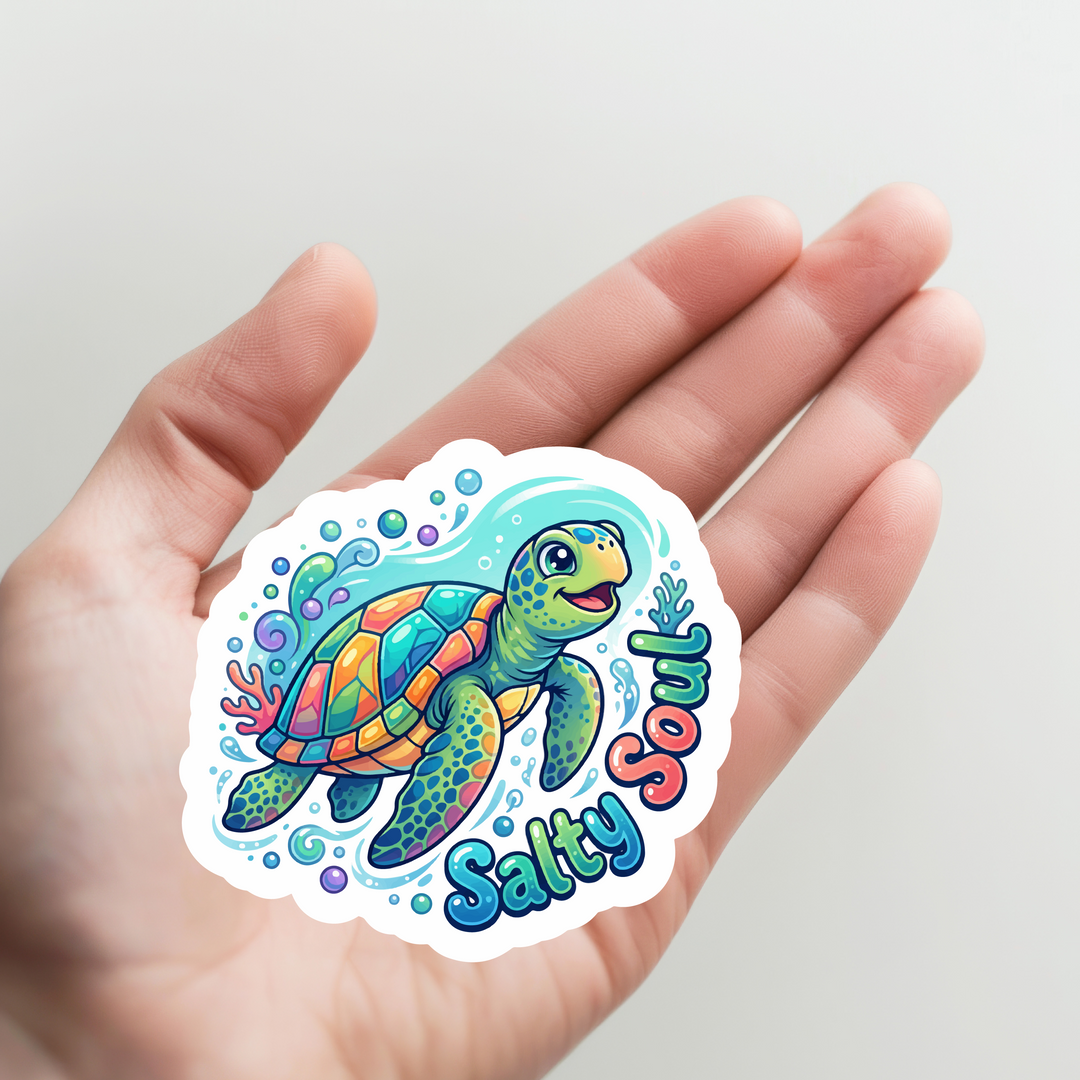 Turtle Salty Soul Sticker