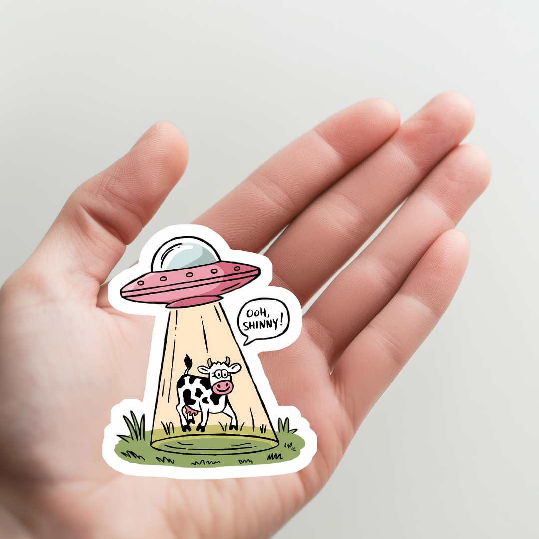 UFO Cow Sticker