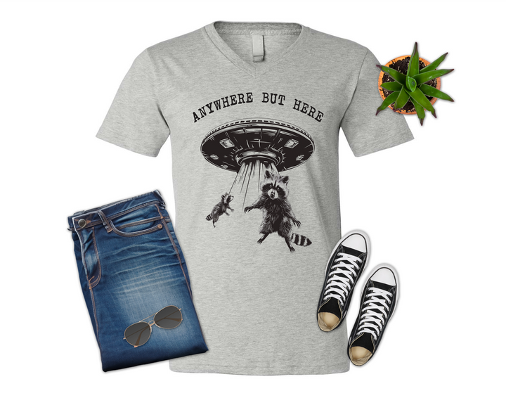 UFO Anywhere but Here Raccoon Shirt