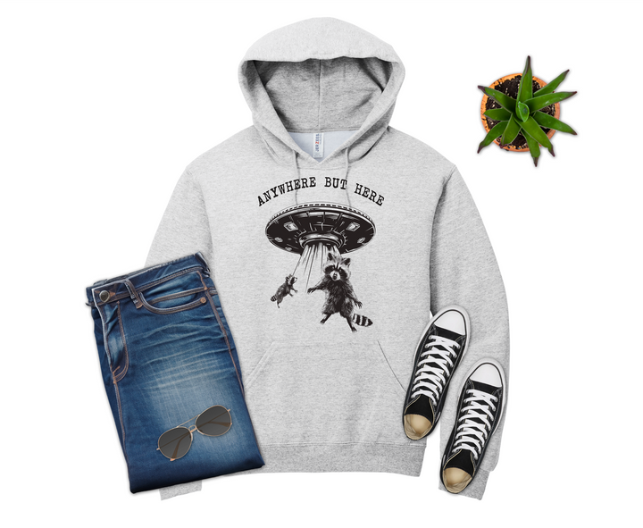 UFO Anywhere but Here Raccoon Shirt