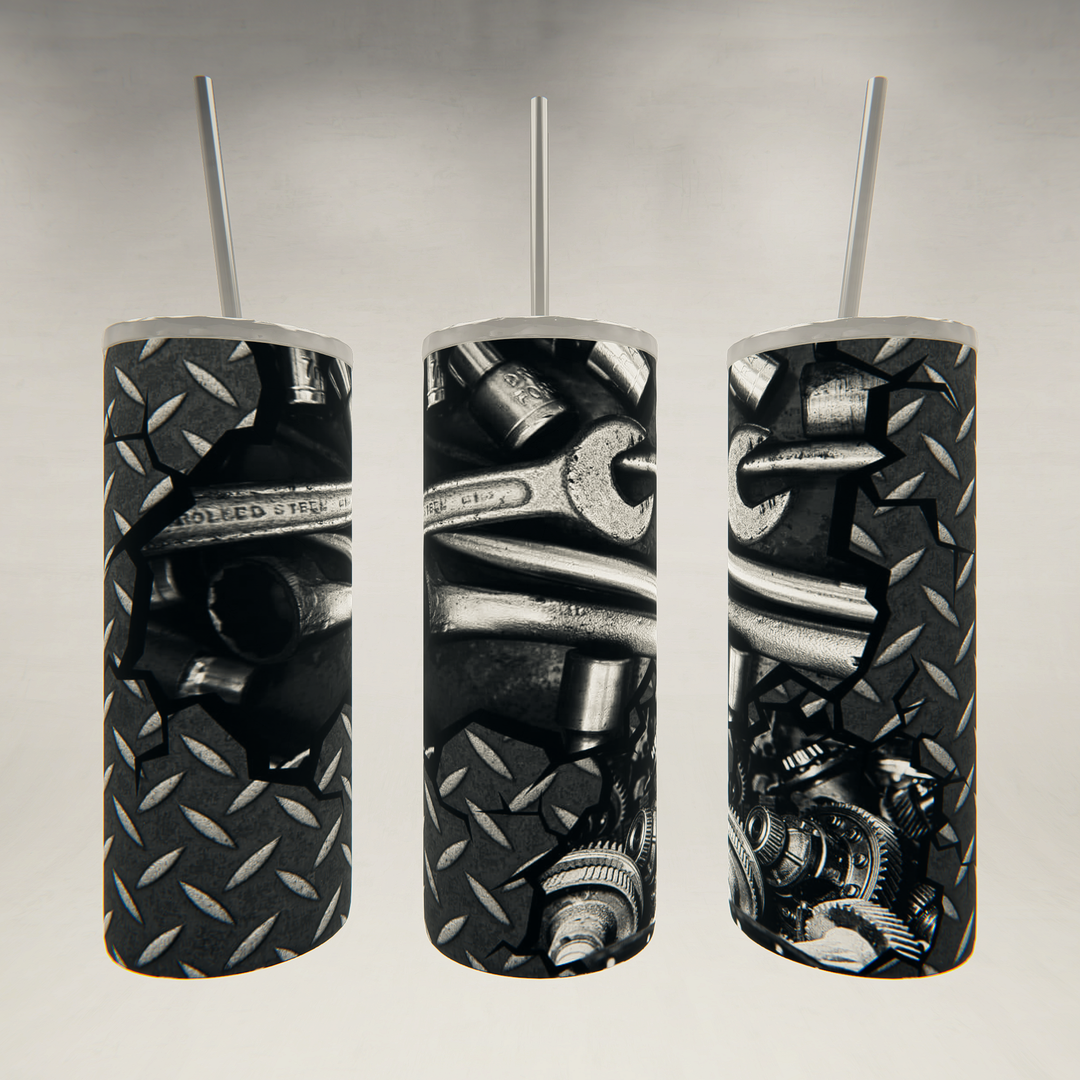 Diamond Plate with Tools- 20 oz Skinny Tumbler