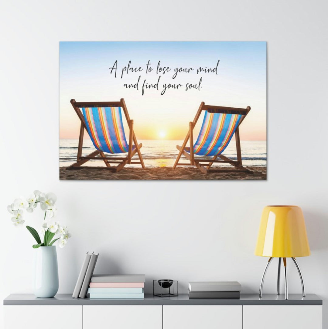 Find My Soul Beach Chairs Wrapped Canvas