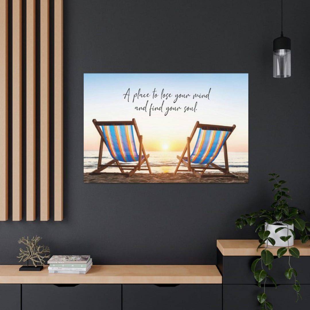 Find My Soul Beach Chairs Wrapped Canvas