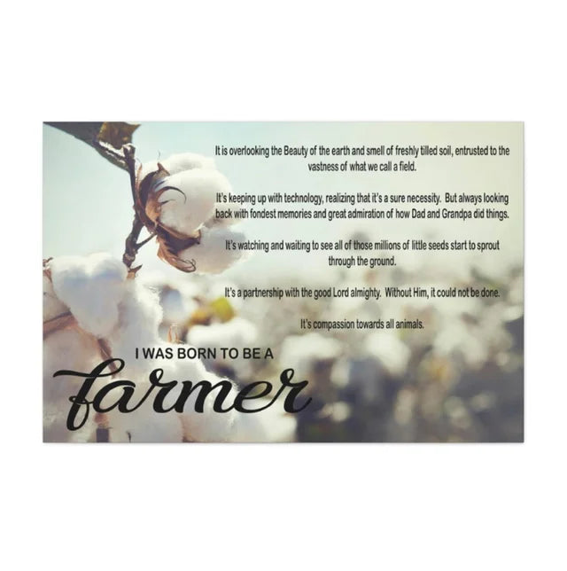 Born to be a Farmer Cotton Wrapped Canvas
