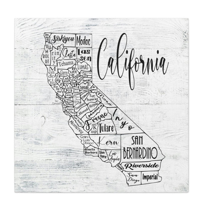 California County Map Wrapped Canvas