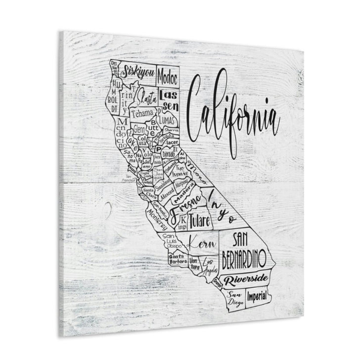 California County Map Wrapped Canvas