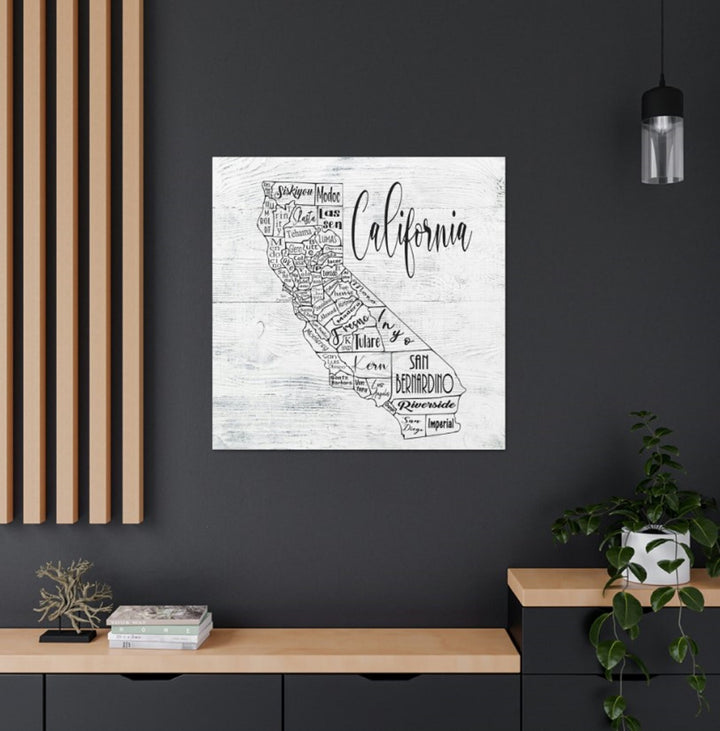 California County Map Wrapped Canvas