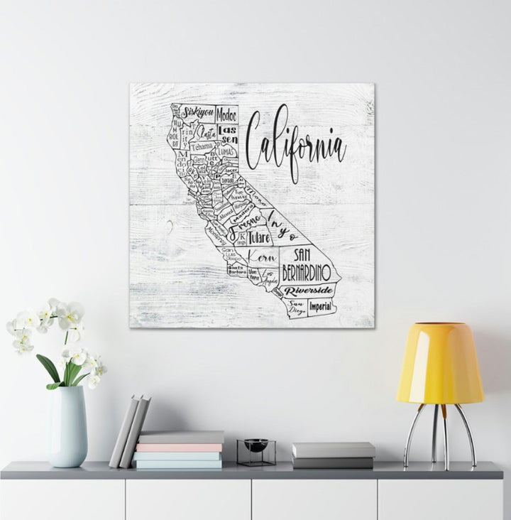 California County Map Wrapped Canvas