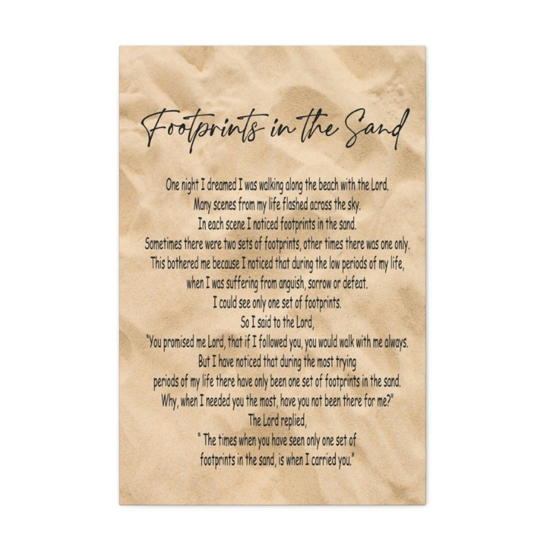 Footprints in the Sand Wrapped Canvas