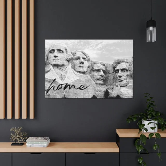 South Dakota Mount Rushmore Home Wrapped Canvas