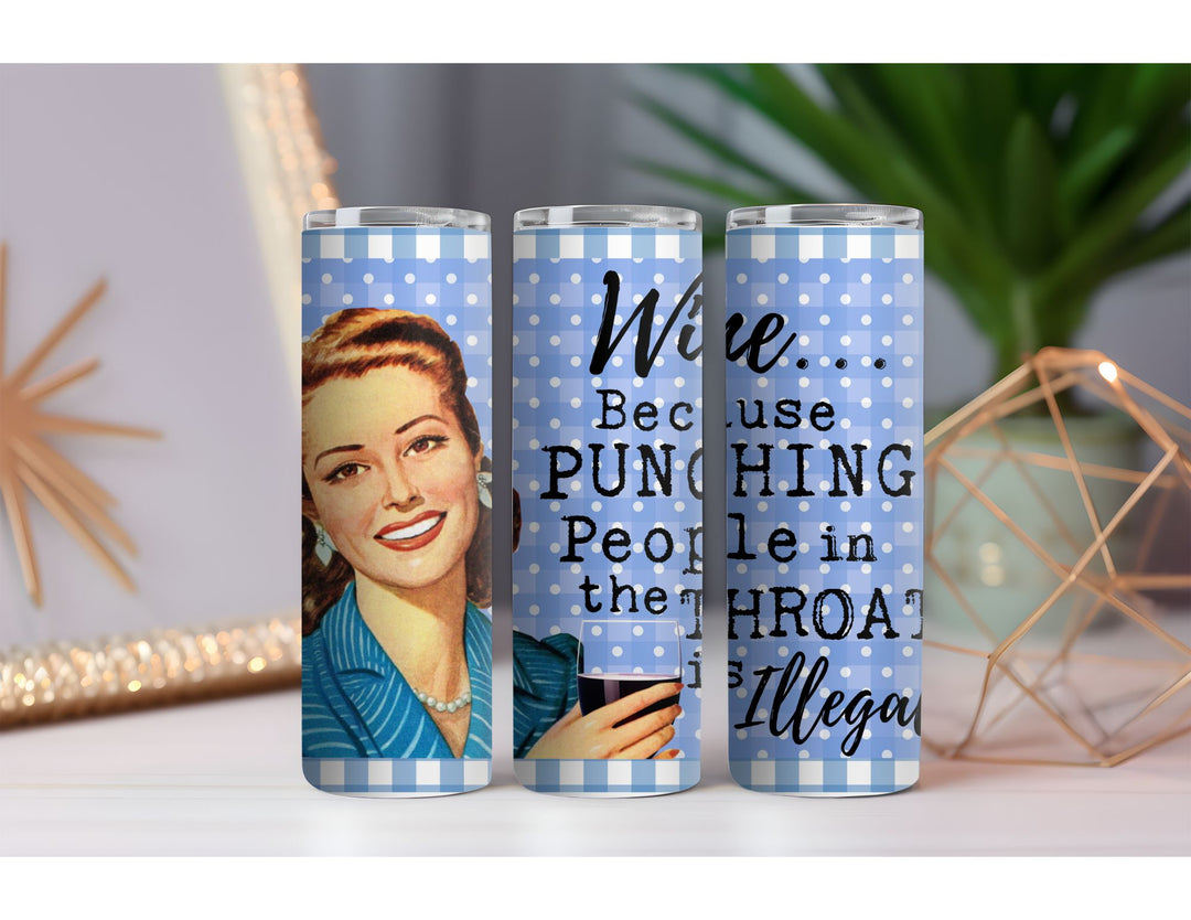 Wine Punching People 20 oz. Skinny Drink Tumbler