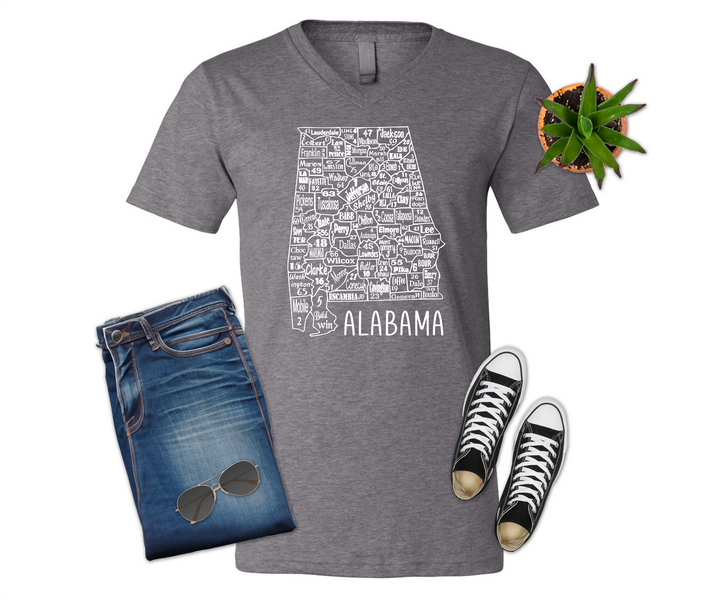 Alabama License Plate County Map Shirt