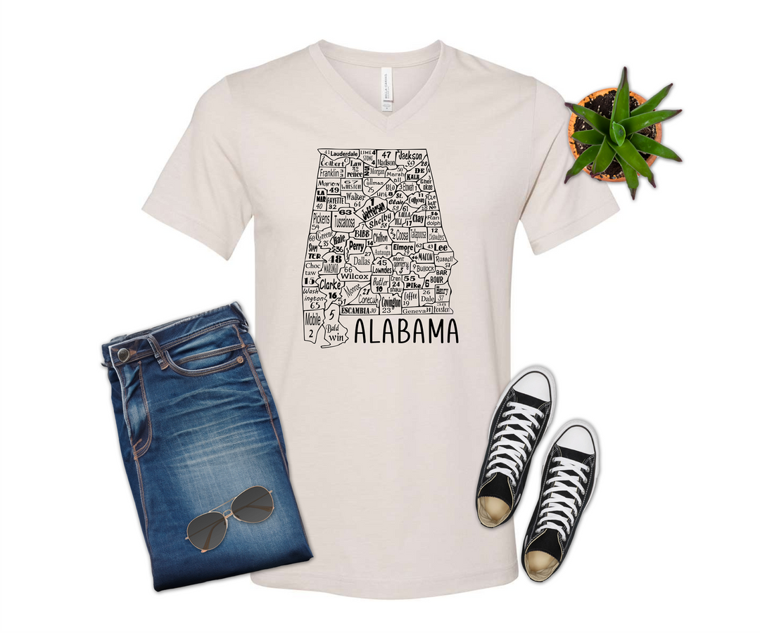 Alabama License Plate County Map Shirt